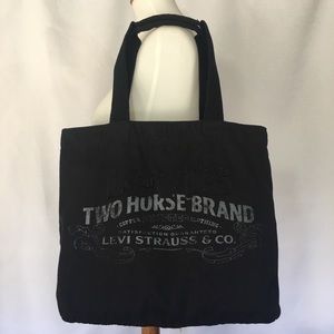 Levi’s Black Canvas Tote Two Horse Brand Handbag